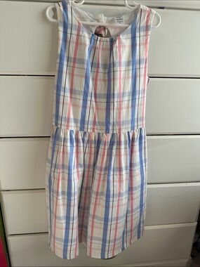 Carter's Plaid Sleeveless Cotton Dress in Blue, Pink & White